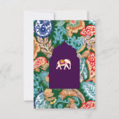 Cartons Réponse Mariage d'aubergine flamboyante Art populaire indi (Dos)