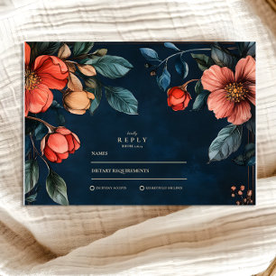 Cartons Réponse Mariage d'automne gothique floral