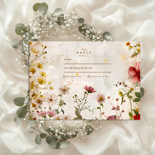 Cartons Réponse Mariage de automne de prairie fleur sauvage