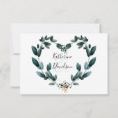 Cartons Réponse Mariage de automne élégant Flore Bleu profond (Dos)