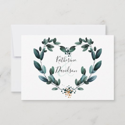 Cartons Réponse Mariage de automne élégant Flore Bleu profond (Dos)