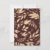 Cartons Réponse Mariage de automne Feuille de Bourgogne et d'or RS (Dos)