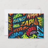 Cartons Réponse Mariage de bandes dessinées typographiques moderne (Dos)