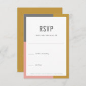 Cartons Réponse Mariage de bloc de couleur minimal (Devant / Derrière)
