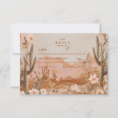 Cartons Réponse Mariage de Boho Desert Sunset Cactus (Devant)