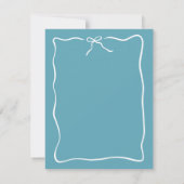 Cartons Réponse Mariage de bordure de script Whimsical bleu (Dos)