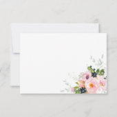 Cartons Réponse Mariage de bouquet floral rose pâle (Dos)