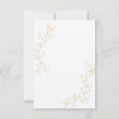 Cartons Réponse Mariage de branches d'or (Dos)