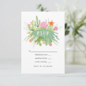 Cartons Réponse Mariage de cactus aquarelle (Debout devant)