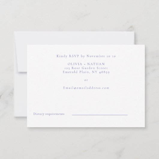 Cartons Réponse Mariage de cadre Floral Indigo (Dos)