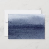 Cartons Réponse Mariage de cadre géométrique bleu-duché Floral (Dos)