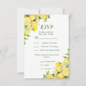 Cartons Réponse Mariage de cadre vert citron italien (Devant)