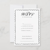 Cartons Réponse Mariage de cadre Whimsical noir et blanc simple (Devant)