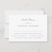 Cartons Réponse Mariage de calligraphie bleue de marine classique (Devant)