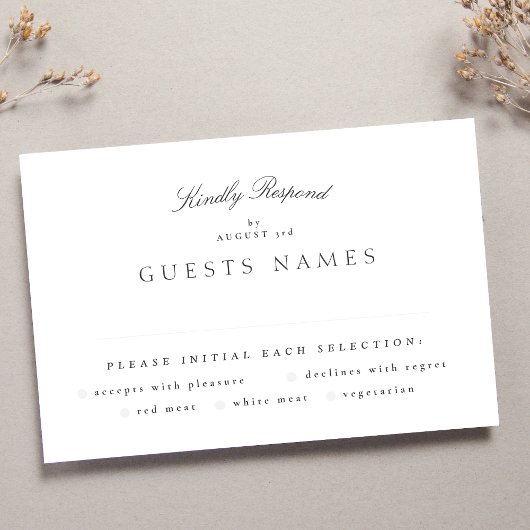 Cartons Réponse Mariage de calligraphie classique