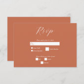 Cartons Réponse Mariage de calligraphie de script élégant en terre (Devant / Derrière)