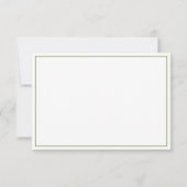 Cartons Réponse Mariage de calligraphie minimal luxe vert (Dos)