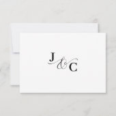 Cartons Réponse Mariage de calligraphie noir et blanc (Dos)