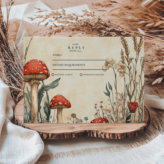 Cartons Réponse Mariage de champignon Whimsical Woodland