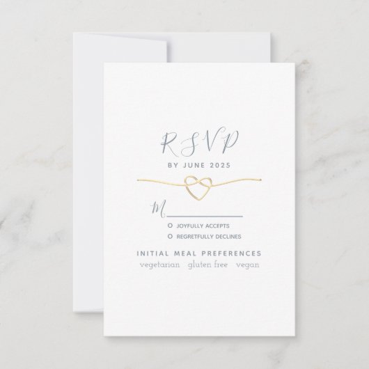 Cartons Réponse Mariage de choix de repas (Devant)