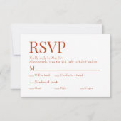 Cartons Réponse Mariage de choix de repas Burange Scan Qr Code (Devant)