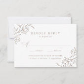 Cartons Réponse Mariage de choix de repas floral esquissé (Devant)