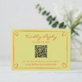 Cartons Réponse Mariage de code QR blanc à la main (Debout devant)