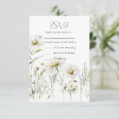 Cartons Réponse Mariage de code QR Daisy (Debout devant)