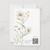 Cartons Réponse Mariage de code QR Daisy (Dos)
