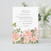 Cartons Réponse Mariage de code QR de couleur rose pâle (Debout devant)