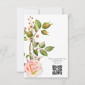 Cartons Réponse Mariage de code QR de couleur rose pâle (Dos)