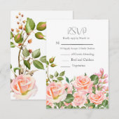 Cartons Réponse Mariage de code QR de couleur rose pâle (Devant / Derrière)