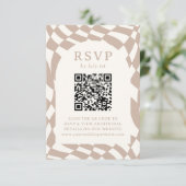 Cartons Réponse Mariage de code QR du tableau de contrôle beige ré (Debout devant)