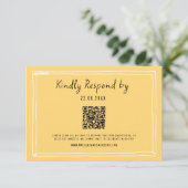 Cartons Réponse Mariage de code QR écrit à la main (Debout devant)