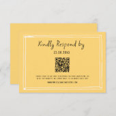 Cartons Réponse Mariage de code QR écrit à la main (Devant / Derrière)