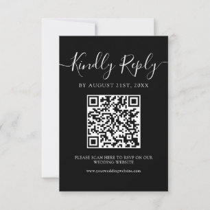 Cartons Réponse Mariage de code QR minimaliste moderne