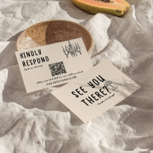 Cartons Réponse Mariage de code QR moderne et original