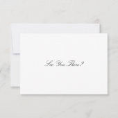 Cartons Réponse Mariage de code QR noir & blanc élégant Script (Devant)