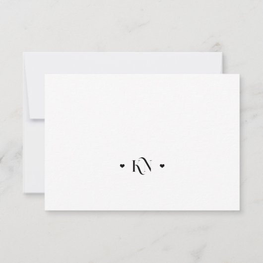 Cartons Réponse Mariage de code QR noir et blanc moderne (Dos)