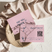 Cartons Réponse Mariage de code QR noir rose funky à main rétro