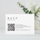 Cartons Réponse Mariage de code QR photo simple moderne (Debout devant)