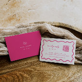 Cartons Réponse Mariage de code QR rose Whimsical