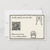 Cartons Réponse Mariage de code QR unique et original (Devant)