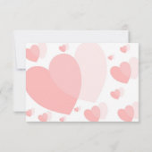 Cartons Réponse Mariage de conception Coeurs de couleur rose (Dos)
