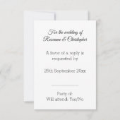 Cartons Réponse Mariage de conception de gâteau mariage (Dos)