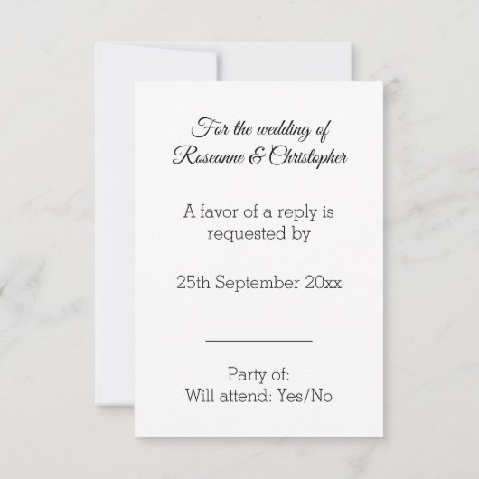 Cartons Réponse Mariage de conception de gâteau mariage (Dos)