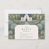 Cartons Réponse Mariage de conte de fées dans une chapelle de forê (Devant)