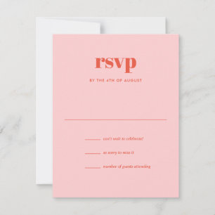Cartons Réponse Mariage de correspondance moderne rose orange tend