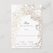 Cartons Réponse Mariage de couronnes florales blanc et or haut de (Devant)