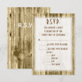 Cartons Réponse Mariage de cow-boy western de l'ouest sauvage R.S. (Devant / Derrière)